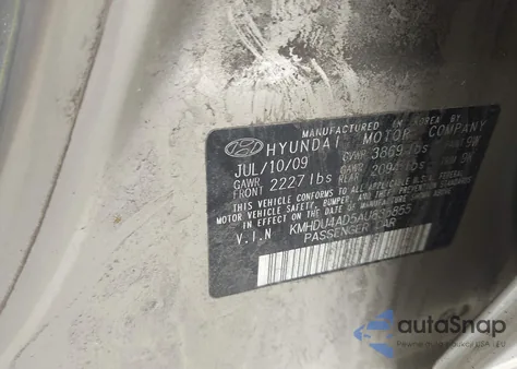 2010 Hyundai Elantra Gls z USA, uszkodzony, nr VIN KMHDU4AD5AU835855